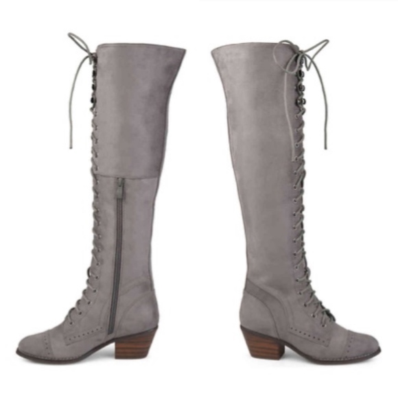 journee collection bazel over the knee combat boot